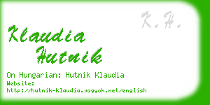 klaudia hutnik business card